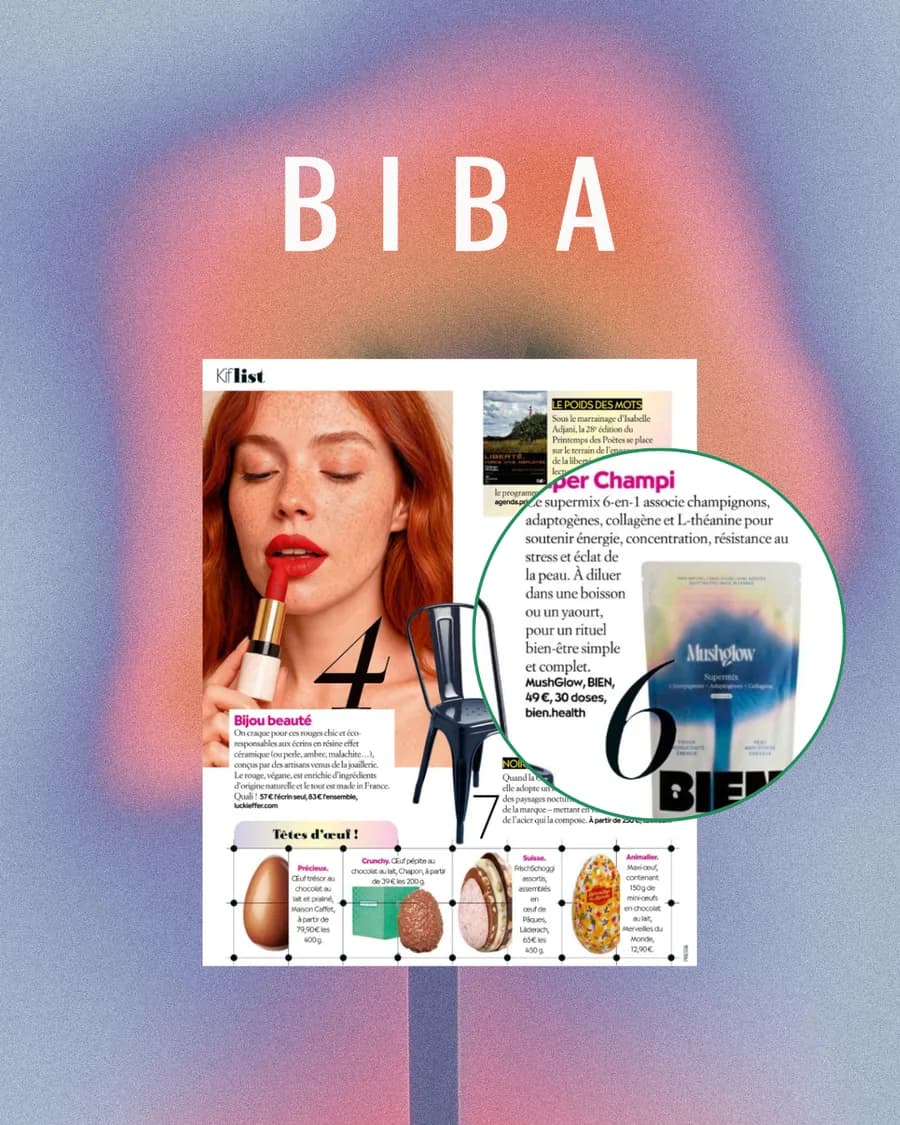La page BIBA consacrée à Mushglow