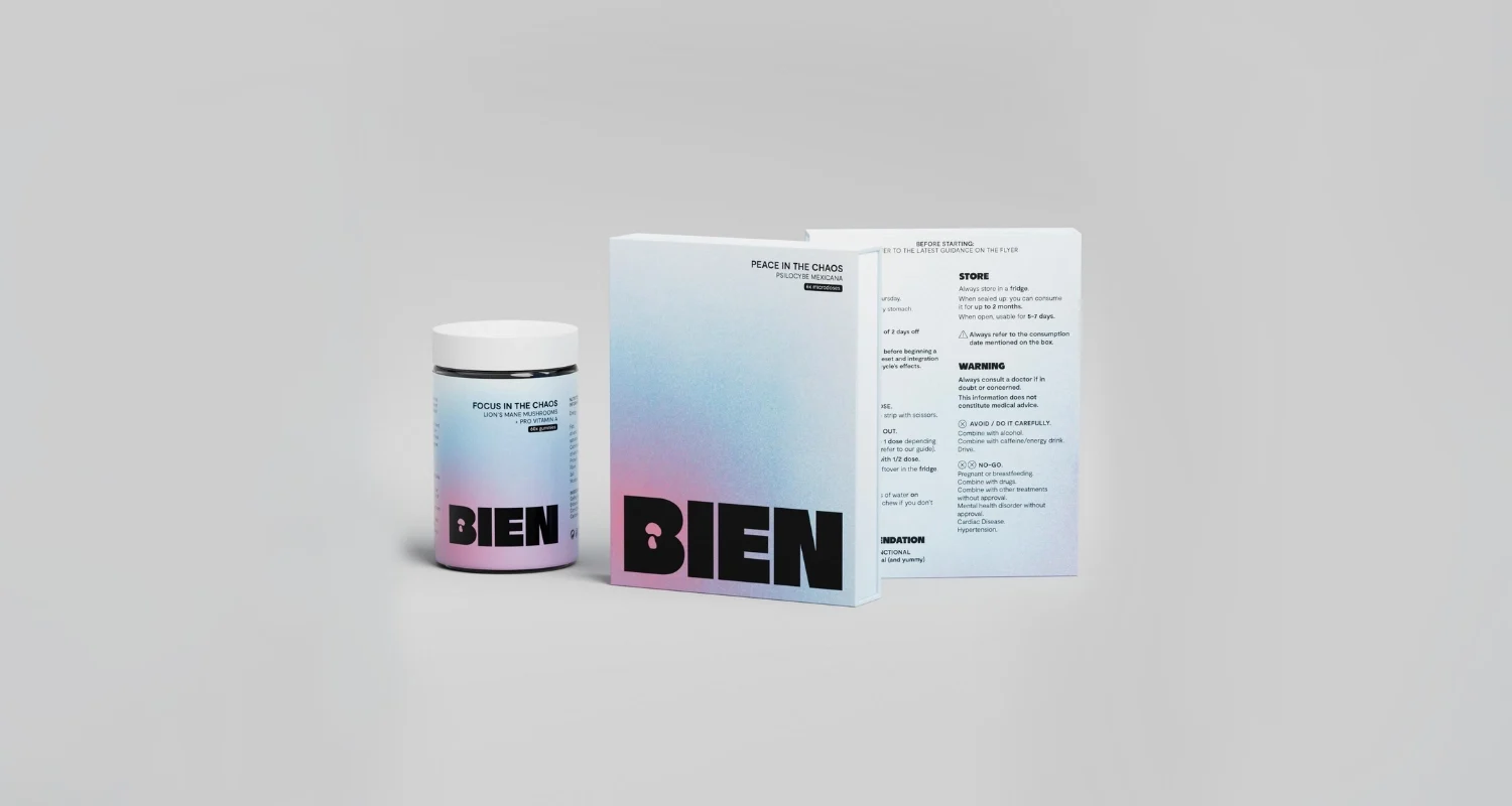 A photo of a BIEN Product SYNERGY Set - Lion's Mane Supplement + Pro Vitamin A.